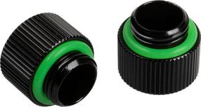 Jungtis BitsPower Touchaqua extension 1/4", 1 cm, juoda/žalia, 2 vnt.