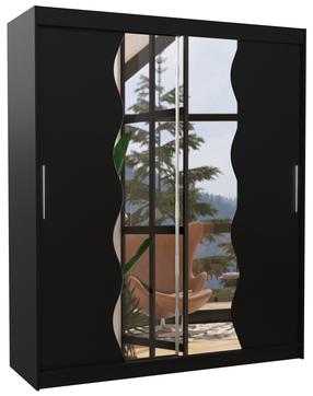 Spinta ADRK Kansas 180, juoda sp., 58 cm x 180 cm x 215 cm, su veidrodžiu