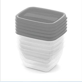 Pārtikas trauks Curver Vedo, 0.25 l, 10 cm x 8 cm, caurspīdīga krās./pelēka krās., 5 gab.
