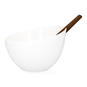 Салатница с ложками Homla Basic, 24 см, белый цв.
