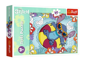 Dėlionė Trefl Lilo & Stitch On Vacation 24674, 20 cm x 27 cm, 30 vnt., įvairių spalvų