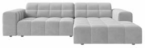 Kampinė sofa Cosmopolitan Design Chicago Bluvel 03, sidabro sp., dešininė, 167 x 234 cm x 78 cm