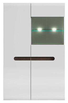 Vitrina Azteca Trio SFK1W1D, balta, 90 cm x 41 cm x 145 cm