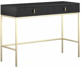 Konsolinis staliukas Maggiore MA07, aukso sp./juoda sp., 50 cm x 104.2 cm x 77 cm