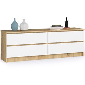 Kummut Akord K160 4SZ CLP, tamm v./valge v., 55 cm x 160 cm x 40 cm