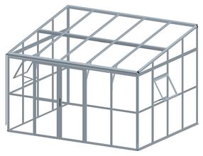 Теплица SOHO Solid PC+Glass 006862, закаленное стекло, 3.64 x 2.9 м, 2 мм, черный цв.