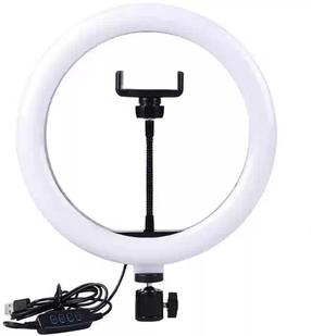 Elight SR14 36 cm LED-valgusti rõngas nutitelefoni hoidjaga + 220 V adapter + kaugjuhtimispult must