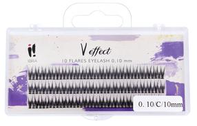 Накладные ресницы Ibra V Effect 0.10/C/10mm, 1 см, черный цв.