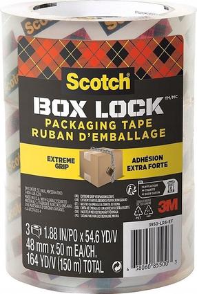 Iepakošanas lente Scotch Box Lock, vienpusējs, 150 m x 48 mm