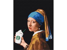 Tapymas pagal skaičius Paint it! Girl with double latte, įvairių spalvų