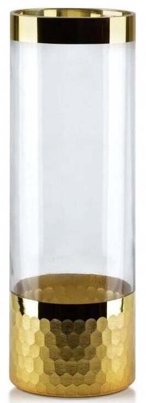 Ваза Mondex Serenite, 29.8 см, прозрачный цв./золотой цв.