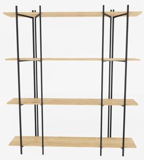 Pastatoma lentyna Kalune Design Moss 875ZNA4550, ąžuolo sp./juoda sp., 180 cm x 160 cm x 29.6 cm