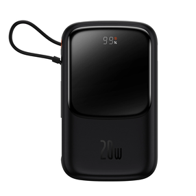 Lādētājs-akumulators (Power bank) Baseus Qpow Pro, 10000 mAh, 20 W, melna krās.