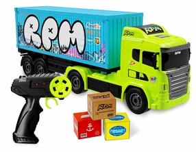  Radiovadāms kravas auto Bladez Toyz RPM Global Hauler, zila krās./zaļa krās.