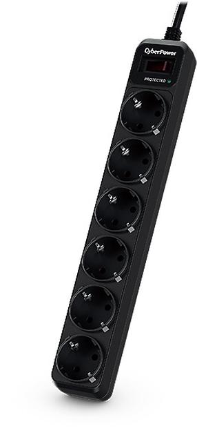 Pikendusjuhe CyberPower B0620SC0-DE, 1.8 m, 6 pesa, lülitiga, must v.