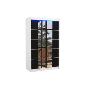 Шкаф ADRK Genua 120, белый цв./черный цв., 58 см x 120 см x 200 см, с зеркалом
