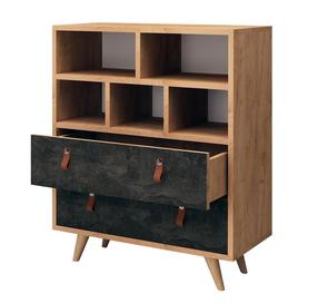 Комод Kalune Design Marco 811MDD3415, дубовый цв./темно-серый цв., 85.6 см x 70 см x 40 см