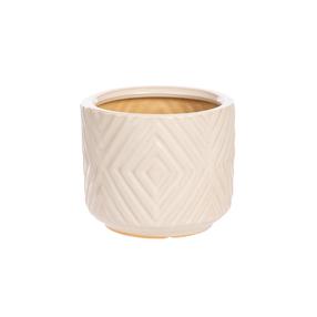 Puķu pods Domoletti IP17-1322_S, keramika, Ø 19 cm, balta krās.
