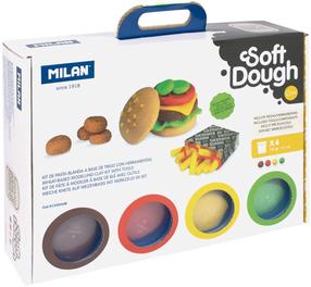 Plastilīna komplekts, ar piederumiem Milan Soft Dough Burger House, brūna krās./sarkana krās./dzeltena krās.