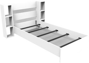 Lova viengulė Kalune Design Smart v2, 90 x 190 cm, balta sp., be čiužinio, su grotelėmis