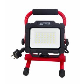 Prožektors bez kustības sensora, pārvietojams AWTools AW17911, 30 W, 2850 lm, 6000 °K, IP65, melna krās./sarkana krās.
