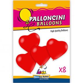 Balonu komplekti figūriņa Heart, sarkana krās., 8 gab.