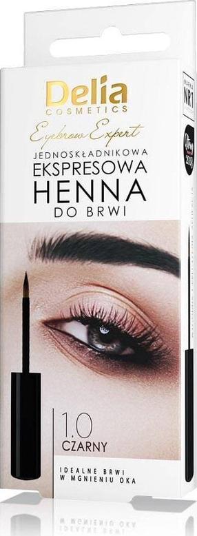 Uzacu tinte Delia Cosmetics Eyebrow Expert Express Henna, 6 ml, melna krās. 1.0