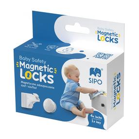 Magnētiskā atslēga, skapja slēdzenes komplekts Sipo SBS-M4, balta krās., 4 gab.