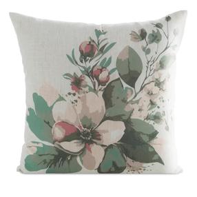 Dekoratīvs spilvena pārvalks Linen 46, balta krās./zaļa krās., 45 cm x 45 cm