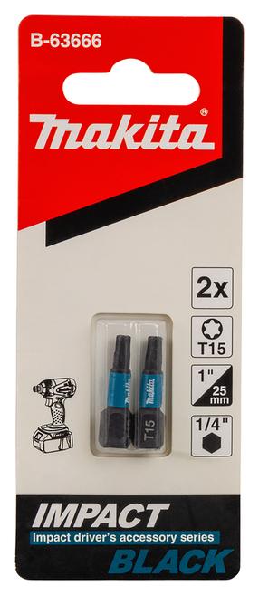 Atsuktuvų antgalių komplektas Makita B-63666, T15, 25 mm, 1/4"