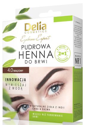 Antakių ir blakstienų dažai Delia Cosmetics Eyebrow Expert Powder Henna, 4 g, ruda sp. 4.0 brown