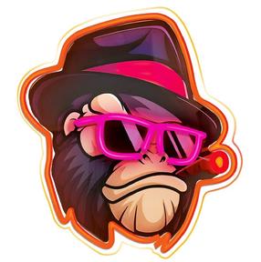 Dekorācija Forever Light Gangsta Monkey FLA03 ar LED apgaismojumu, 35 cm, brūna krās./oranža krās./rozā krās.