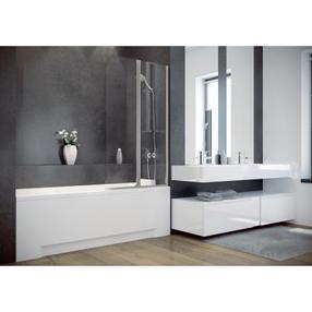 Vannisein Besco Ambition 2 PA2S, 80.5 cm x 140 cm x 0.4 cm, läbipaistev v./kroom v./karastatud