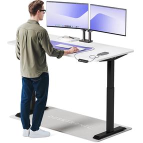 Arvutilaud reguleeritava kõrgusega Desktronic HomeOne, 160 cm x 80 cm, 72 - 119 cm, valge v./must v.