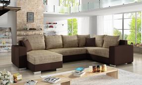 Kampinė sofa Marco Berlin 03, Soft 66, šviesiai ruda sp./tamsiai ruda sp., kairinė, 210 x 312 cm x 92 cm