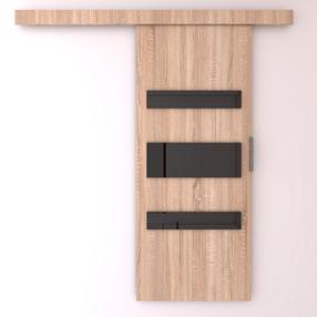 Durvis Desio, bīdāmām iekšdurvīm, 205 cm, melns krās./sonoma ozola krās.