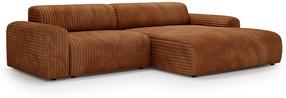 Kampinė sofa Polak Meble Passion, ruda sp., kairinė, 285 x 178 cm x 70 cm