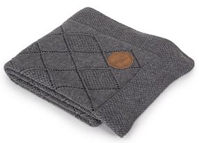 Pledas Ceba Baby Rice Stitch, tamsiai pilka, 90 cm x 90 cm