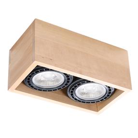 Šviestuvas lubų Sollux Quatro 2 SL.0916, GU10, 2 x 40 W, medienos sp. / ruda sp.