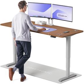 Datorgalds regulējams augstums Desktronic HomePro, 200 cm x 80 cm, 61 - 125.5 cm, pelēka krās./riekstkoku krās.