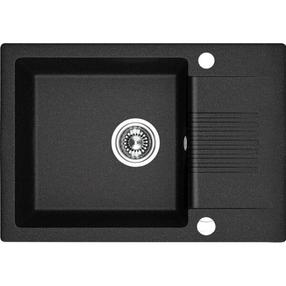 Virtuvinė plautuvė Laveo Celia SBC_713T, Black, granitas, 65 cm x 44 cm x 17 cm, juoda sp.