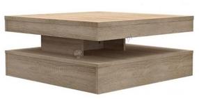 Kavos staliukas Forte Turn, sonoma ąžuolo sp., 78 cm x 78 cm x 35.3 cm