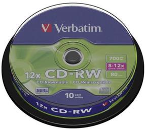 Įrašomas kompaktinis diskas Verbatim CD-RW, 700 MB, 10vnt.
