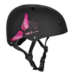Rulluisutaja kiiver Nils Extreme MTW001 Fly, XS (48-52 cm), must v./roosa v.