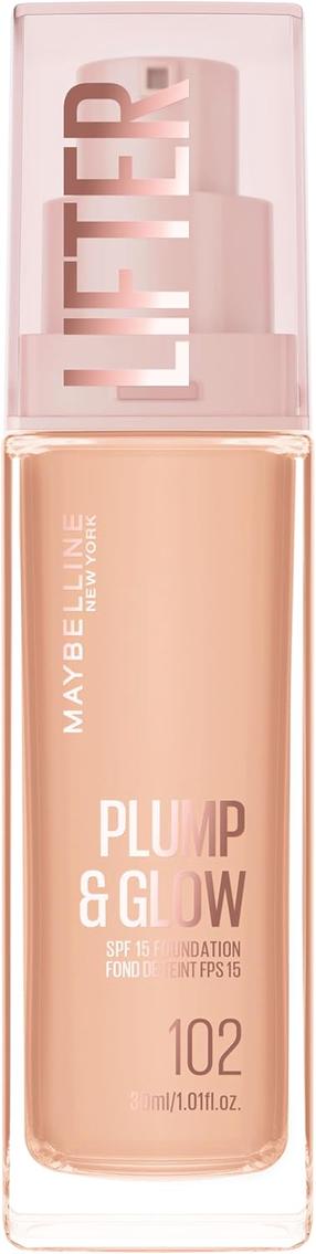 Жидкая основа для макияжа Maybelline Plump & Glow, 102, 30 мл