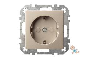Розетка Liregus Epsilon IKL16-214-01 E/CH, c заземлением, шампань цв.