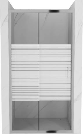 Dušo durys Mexen Apia 845-130-000-01-20, 130 cm x 190 cm, skaidri sp./balta sp./matinis