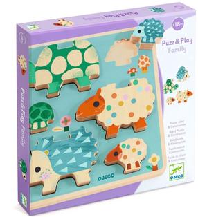 Puidust pusle Djeco Friends, 20 cm x 20 cm, 16 tk