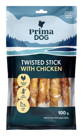 Skanėstas šunims Prima Dog Twisted Stick, vištiena, 0.1 kg, 11 vnt.