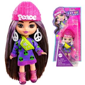 Lėlė su priedais Mattel Barbie Extra Mini Minis, 8.5 cm, rožinė sp.